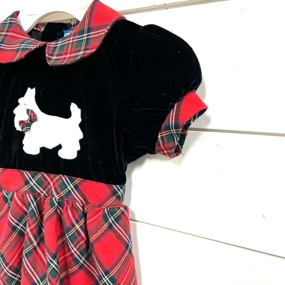 Cre8ions holiday dress terroir dog Christmas dress 2t red black - Picture 7 of 7